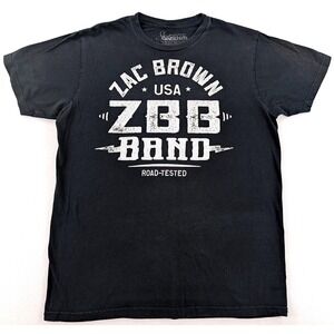 Zac Brown Band 2014 Great American Road Trip Tour Concert Tee Mens L Black